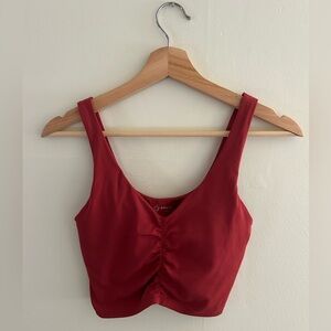 Aerie Red Ruched Tank Top